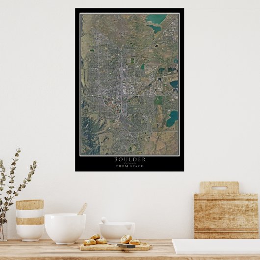 Boulder Colorado Satellite Poster Map (Keuken)