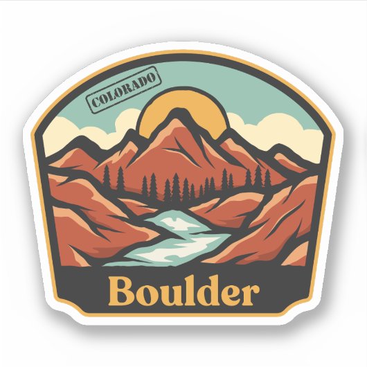 Boulder, Colorado Sticker (Voorkant)
