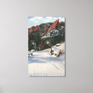 Boulder, Colorado - Vlamingen in de winter Canvas Afdruk