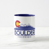Boulder Colorado wood mountains mug (Centre)