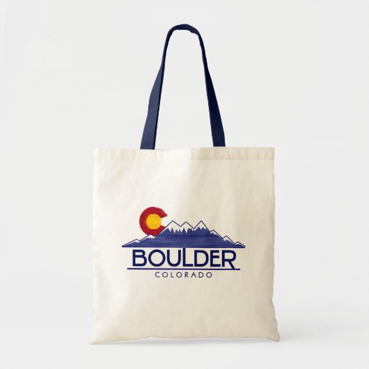 Boulder Colorado wood mountains tote bag (Devant)