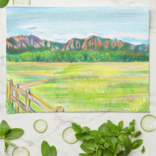 Boulder Flatirons Zomer Landschap Keukenhanddoek