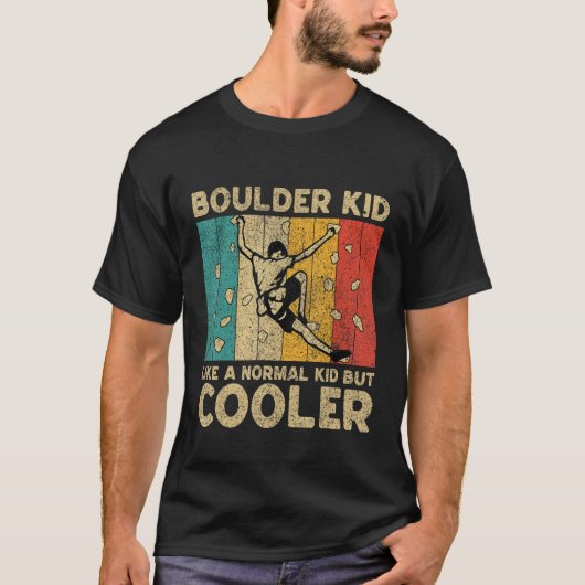 Boulder Kid Funny Rock Climbing Bouldering Kids T-shirt (Voorkant)