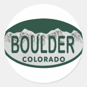 Boulder licence oval ronde sticker