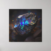Boulder Opal Ore Macro, Vibrant Gemstone Canvas Afdruk (Voorkant)
