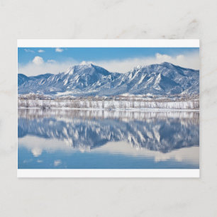 Boulder Reservoir Flatirons Reflectie Boulder Co. Briefkaart