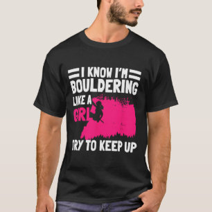 Boulderende meisjes klimmer Boulderaar Kunstmatige T-shirt
