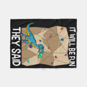 Bouldering Climber Boulderer Artificial Dinosaur C Fleece Deken (Voorkant (Horizontaal))