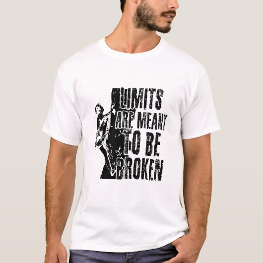 Bouldering Motto Limits Are Meant To Be Broken T-shirt (Voorkant)