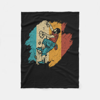 Bouldering Rock Climber Mountain Climbing - Retro  Fleece Deken