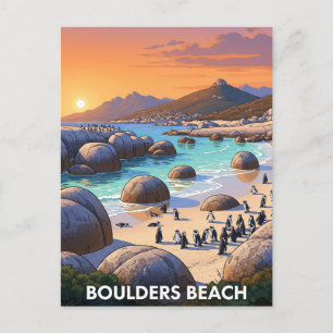 Boulders Beach Pinguins Zuid-Afrika Reizen Briefkaart