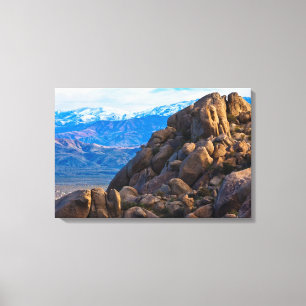 Boulders en bergen canvas afdruk