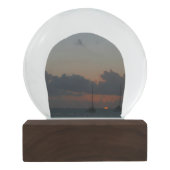 Boule À Neige Bateaux à voile dans Sunset Tropical Seascape (Dos)