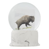 Boule À Neige Bison dans la tempête d'hiver (Dos)