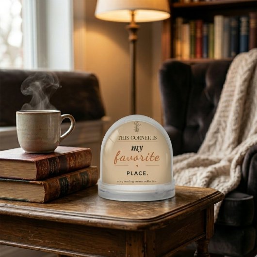 Boule à neige coin de lecture cosy