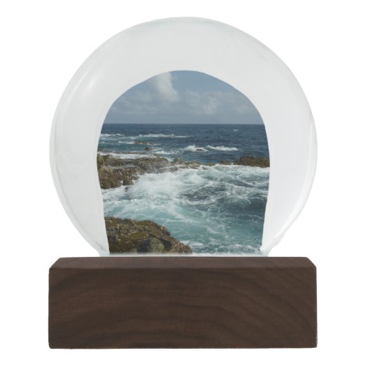 Boule À Neige Côte rocheuse d'Aruba et océan bleu (Devant)