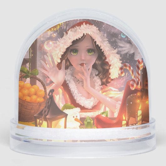 Boule à neige de décoration de Noël avec fille mag (Avant)