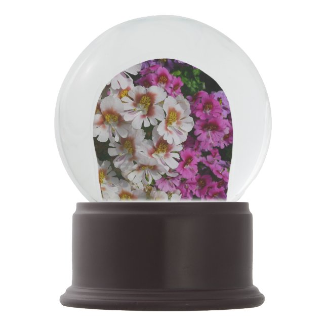 Boule À Neige Fleurs papillon rose blanc et violet (Devant)