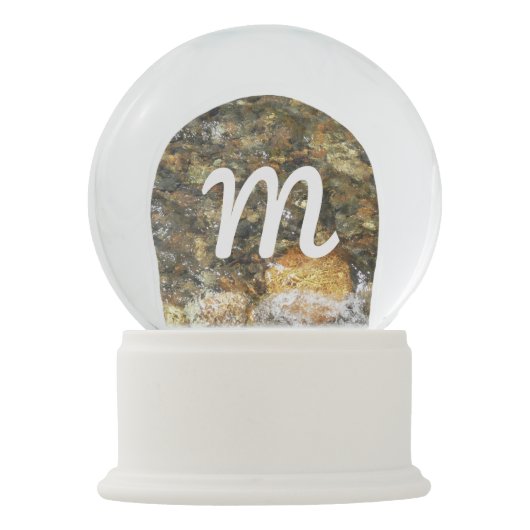 Boule À Neige Galets Brown et gris naturel Abstrait (Devant)