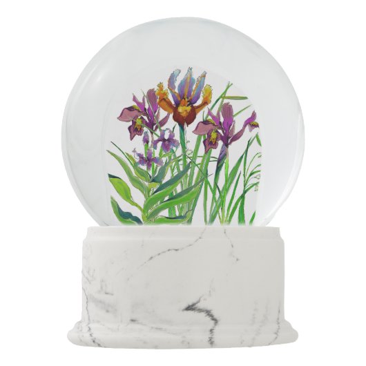 Boule À Neige Globe floral de neige d'iris (Dos)