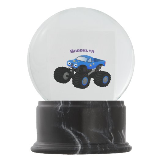 Boule À Neige Illustration d'un camion monstre bleu mou (Devant)