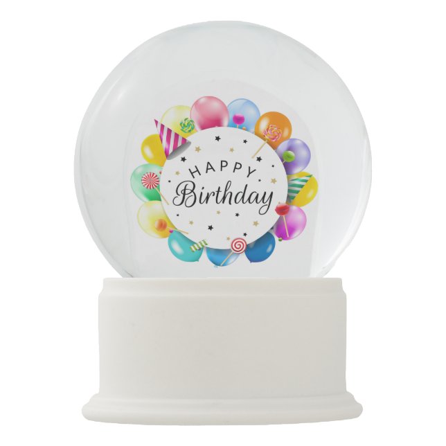 Boule À Neige Joyeux Anniversaire (Devant)