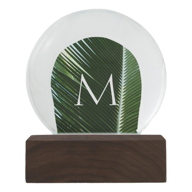 Boule À Neige Overlapping Palm Fronds Tropical Green Abstract (Devant)
