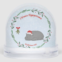 Boule à neige personnalisable - Hippopotame endorm