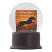 Boule À Neige "Saut citation et cheval de foi" sautant au (Devant)