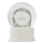 Boule À Neige Vert doré blanc | Couronne et photo (Dos)