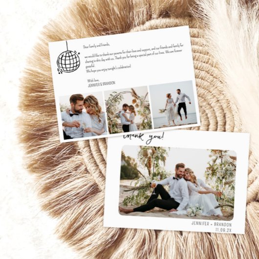 Boule carte de remerciements mariage