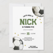 Boule d'aquarelle de soccer Invitation d'anniversa (Devant)