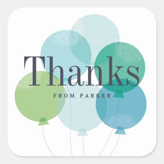 Boule de ballon moderne merci autocollant (Devant)