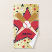 Boule de battes de baseball et or personnalisés (Serviette à main)