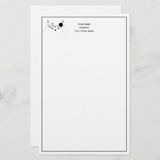 Boule de bowling de sport et papeterie (Devant / Derrière)