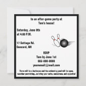 Boule de bowling et invitation de partie (Dos)