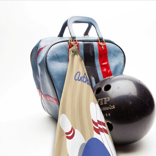 Boule de Bowling et Pins Serviette personnalisée