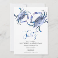 Boule de crabe bleu 40e Invitation anniversaire
