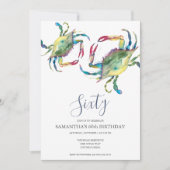 Boule de crabe d'aquarelle 60e invitation annivers (Devant)