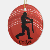 Boule de cricket Cricketer Design Ornement céramiq (Gauche)