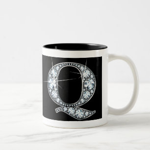 Boule de diamant "Q" sur Mug Noir