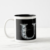 Boule de diamant "U" sur Mug Noir (Gauche)
