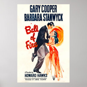 Boule de Feu Affiche de film 1941 Impression A5-A1