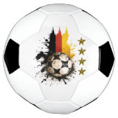 Boule de football avec drapeau allemand et quatre (Tourné)