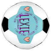 Boule de football LExie rose turquoise (Tourné)