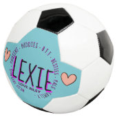 Boule de football LExie rose turquoise (3/4)