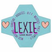Boule de football LExie rose turquoise (Plat)