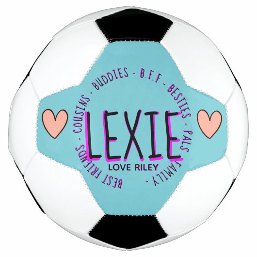 Boule de football LExie rose turquoise (Devant)