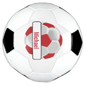 Boule de football rouge foncé et blanc avec DO-IT- (Tourné)