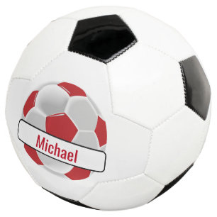 Boule de football rouge foncé et blanc avec DO-IT